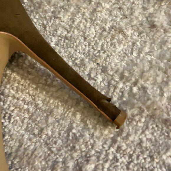 Express olive green suede open front booties. 4” heel - Picture 7 of 7